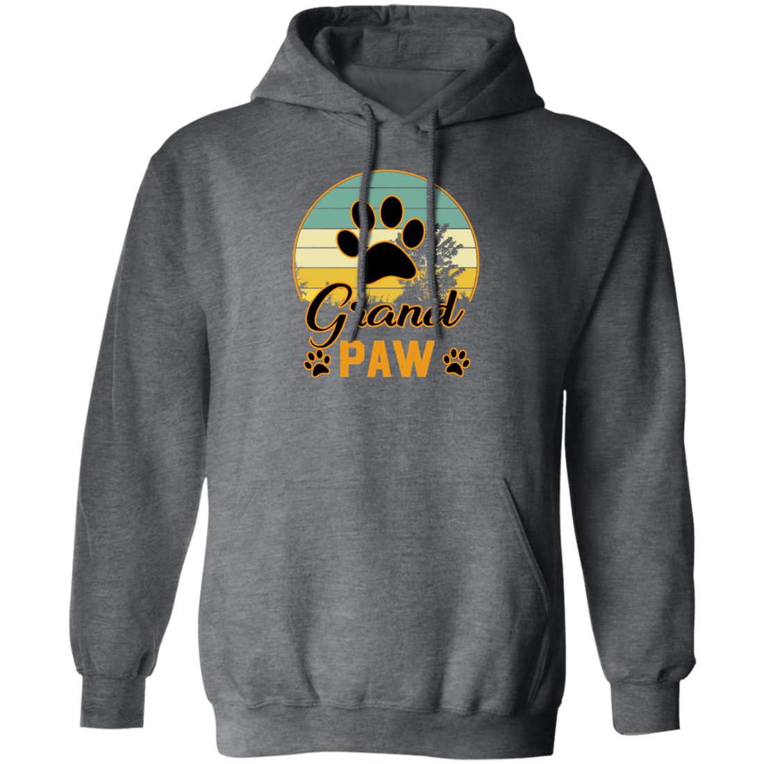 Grand Paw, Grandfather, Grandpa Gift, Retro Grandpa Pullover Hoodie