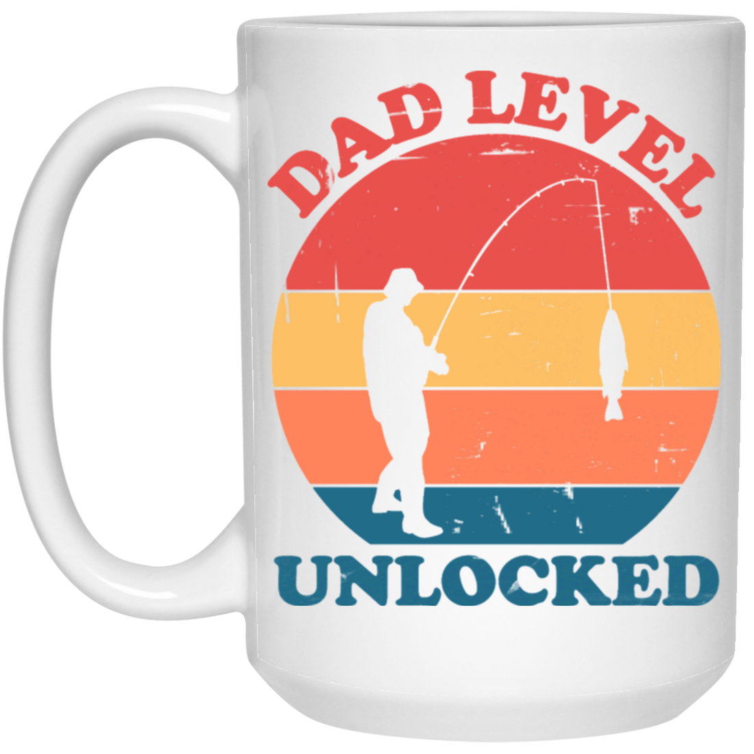 Dad Level Unlocked Vintage Man Fishing