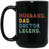 Retro Husband Dad Doctor Legend Black Mug