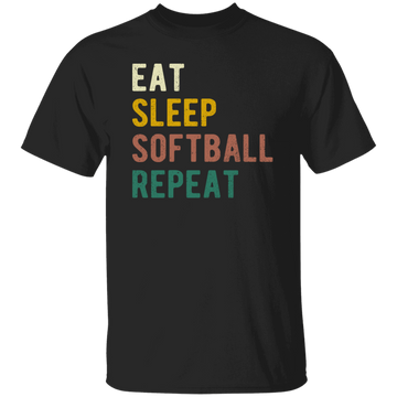 Retro Eat Sleep Softball Repeat Gift