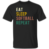 Retro Eat Sleep Softball Repeat Gift