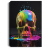 Colorful Splashes Skull, Splashes On Skull, Hypnotic Mesmerizing Canvas