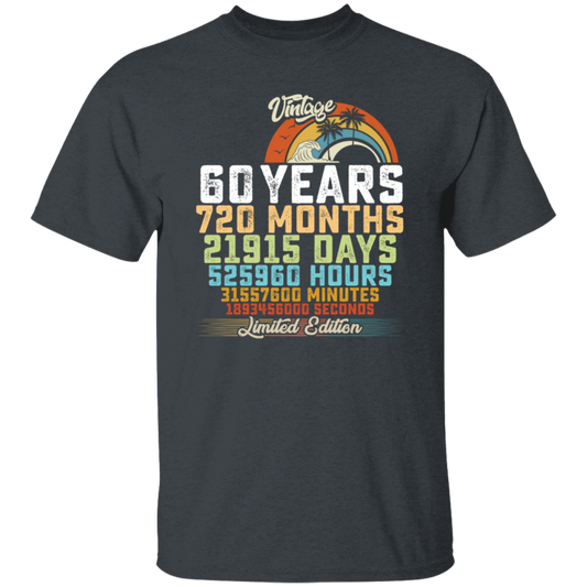 Birthday Gift, 60 Years Birthday Gift, 720 Months Love Gift, Vintage 60th Gift Unisex T-Shirt