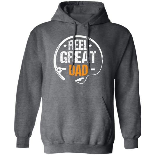 Love Dad Gift, Reel Great Dad, Retro Dad Lover, Retro Reel Dad Gift Pullover Hoodie