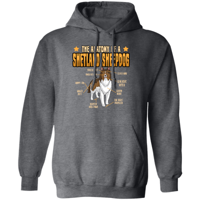 Funny Dog Shetland Sheepdog Lover Anatomy Gift Pullover Hoodie