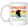 Spartan Strong, Force We Are Stronger, Vintage Spartan, Spartan Retro Style White Mug