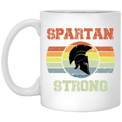 Spartan Strong, Force We Are Stronger, Vintage Spartan, Spartan Retro Style White Mug