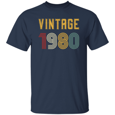 Vintage 1980 Birthday, Retro 1980 Birthday Gift, Born In 1980 Unisex T-Shirt