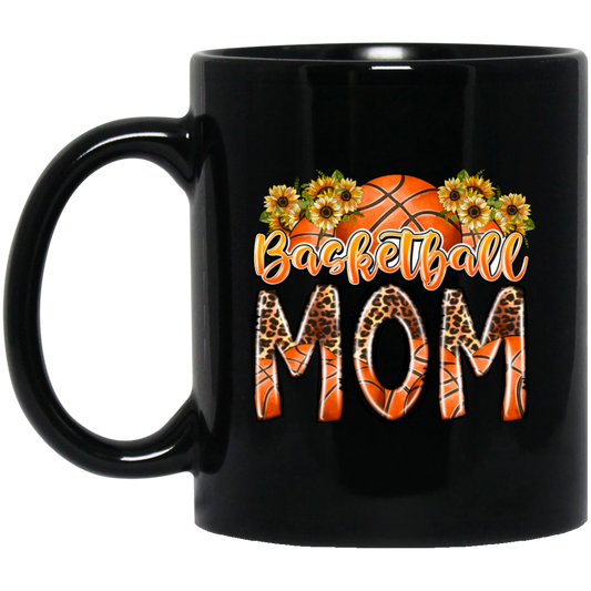 Mom's Gift, Mom Love Basketball, Best Basketball Lover Gift, Best Sport For Mom Black Mug