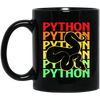 Boa Constrictor, Venom Ball, Python Snake, Reptile Colorful Snake Black Mug