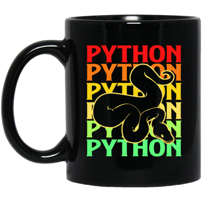 Boa Constrictor, Venom Ball, Python Snake, Reptile Colorful Snake Black Mug