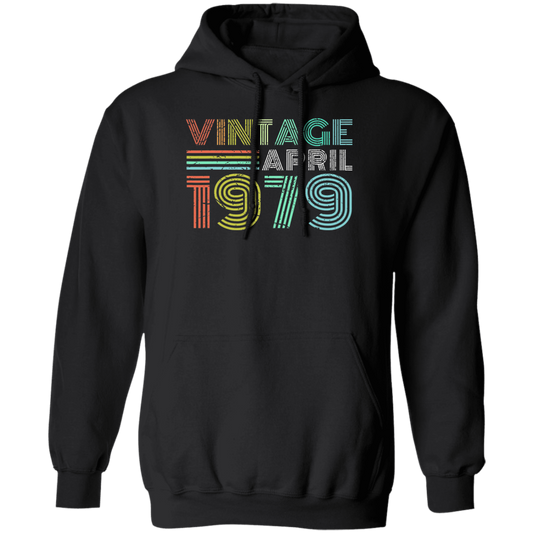 Birthday Gift Vintage April 1979 Forty Years Pullover Hoodie