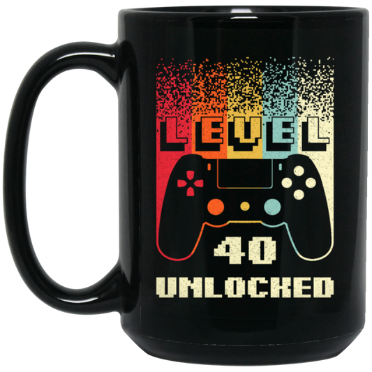 Retro 40th Birthday Gift, Level 40 Unlocked, Play Gaming Lover