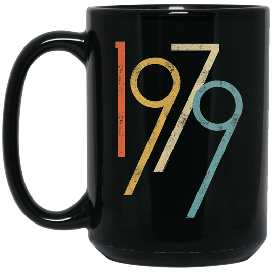 Birthday Gift Vintage 1979 Graphic Men Women Black Mug