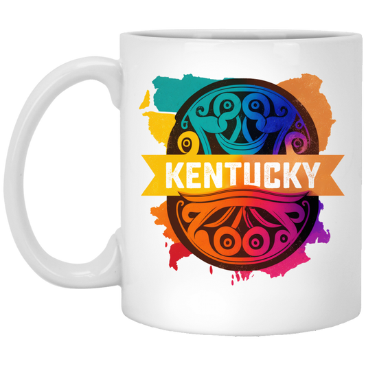 Love Kentucky, Best Of Colorful Gift, Mixed Pattern, Kentuky Lover White Mug