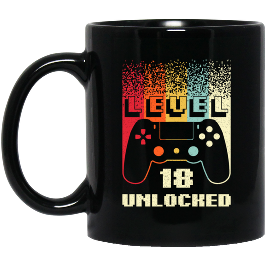 Retro 18th Birthday Gift, Level 18 Unlocked, Play Gaming Lover