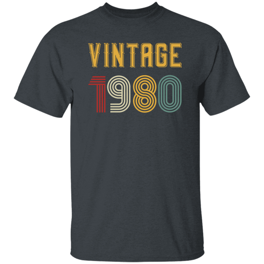 Vintage 1980 Birthday, Retro 1980 Birthday Gift, Born In 1980 Unisex T-Shirt