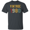 Vintage 1980 Birthday, Retro 1980 Birthday Gift, Born In 1980 Unisex T-Shirt