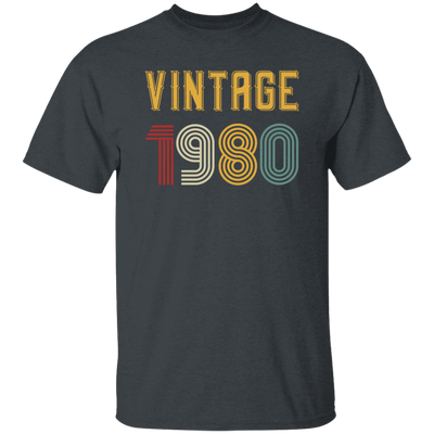 Vintage 1980 Birthday, Retro 1980 Birthday Gift, Born In 1980 Unisex T-Shirt