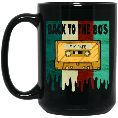 Retro Cassette, Cassette Lover Gift, Back To The 80s, Best 80s Gift, 80s Vintage Gift Black Mug