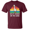 Goose Love Gift, Silly Goose On The Loose, Love Goose Gift, Retro Style Unisex T-Shirt