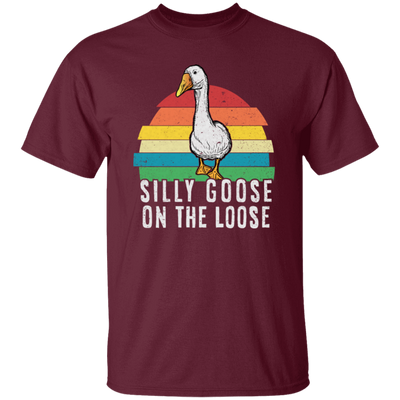 Goose Love Gift, Silly Goose On The Loose, Love Goose Gift, Retro Style Unisex T-Shirt