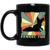 Retro Fennec Fox Lover Vintage Black Mug