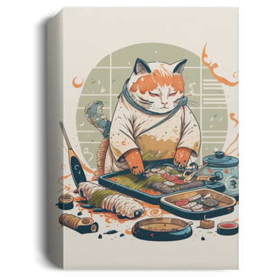 Cat As A Sushi Chef Making Sushi, Love Sushi, Japanese Cat And Japanese Food, Japanese Chef