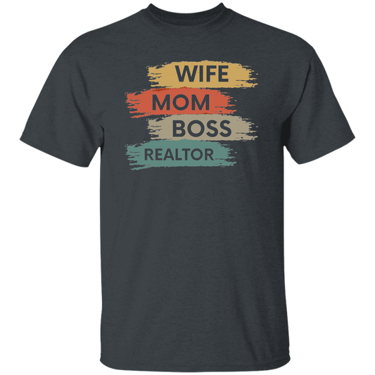 Love Wife Love Mom, Mom As Wife As Boss, Realtor Mom, Retro Mother Gift Unisex T-Shirt