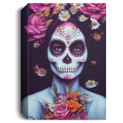 Photorealism, Sugar Skull Goddess, Flowers Cascading Down Her Hair