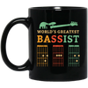 Retro Bassist Dad, Guitar Dad Gift, Love Music, Best Of Music Black Mug