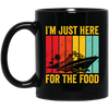 Cruising Gift, Retro Cruiser Ship, I Am Just Here For The Food, Vintage Ship Black Mug