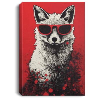 Canvas-Fox Lover, Halftone Print, Red And Black Foxy Paint, Shades Of Red, My Fox Japanese Style, Fox Wear Glasses