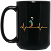 Retro Cool Heartbeat Volleyball Player Gift Black Mug