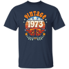 This vintage and classic 1973 Birthday Gift Retro Butterfly 1973 t-shirt is sure to be a hit. Showcase your retro style with the classic design, which features a butterfly motif from 1973. Perfect for any vintage lover, it's a great birthday gift.