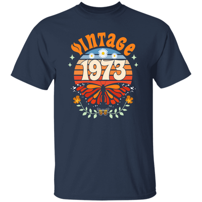 This vintage and classic 1973 Birthday Gift Retro Butterfly 1973 t-shirt is sure to be a hit. Showcase your retro style with the classic design, which features a butterfly motif from 1973. Perfect for any vintage lover, it's a great birthday gift.