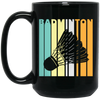 Badminton Shuttlecock Vintage Perfect Gift For Dad Badminton Lover Black Mug