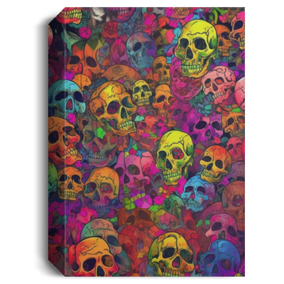 100 Skull And Roses, Horror Gift, Messed Up Parterns, Repetitive Skull Canvas