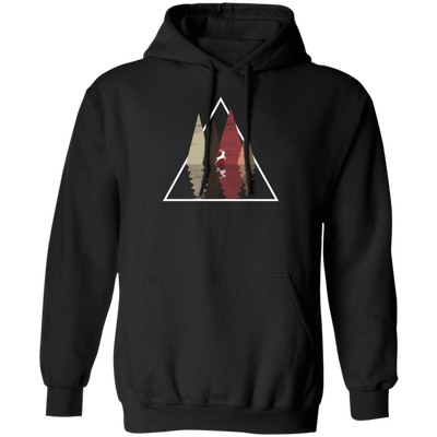 Forest Trees Triangle Deer In The Forest Stag Pullover Hoodie