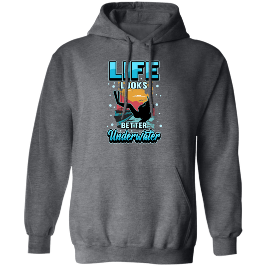 Diving Underwater Deep Sea Diving Fish Ocean Pullover Hoodie