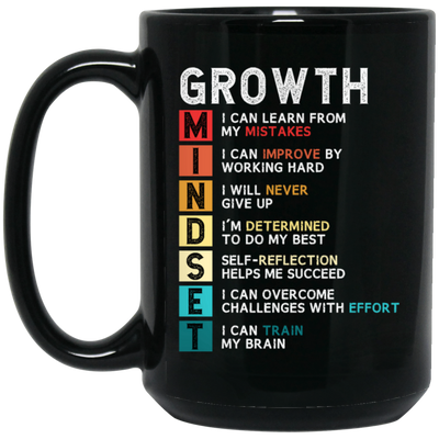 Mindset Gift, Growth Mindset, Retro Mindset Lover, Improve Yourself Black Mug