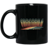 Colorful Crocodile, Repitles Lover Birthday Gift, Retro Crocodile Black Mug