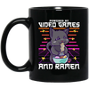 Ramen Anime Cat, Powered By Video Games Black Mug