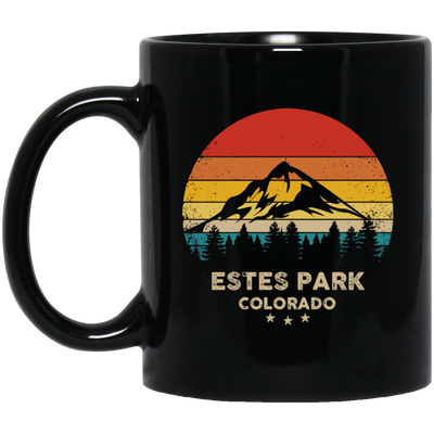 Estes Park Lover, Colorado Gift, Retro Park Gift, Mountain Lover Gift Black Mug