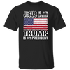 Stay true to your faith while expressing your patriotism with our Best President, Jesus Is My Savior, Trump Is My President, Love America Unisex T-Shirt. Made with high-quality materials, this t-shirt is perfect for any occasion and proudly showcases your love for both faith and country. Show your support now!