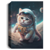 Kawaii Space Cat With His Cosmonaut Suit, Traveling Around A Star Canvas