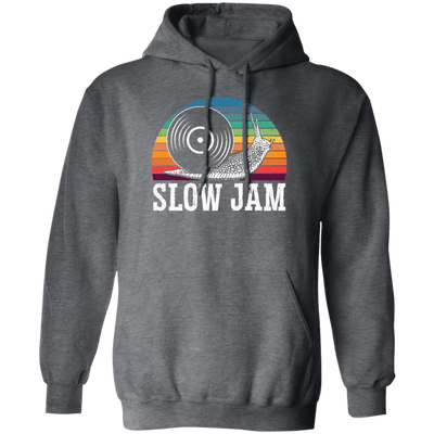 Vinyl Snail, Slow Jam Vinyl, Record Album Music Lover, Love Snail, Retro Vinyl Pullover Hoodie