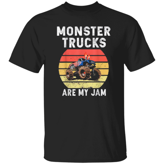 Vintage Monster Truck Are My Jam Retro Sunset Cool