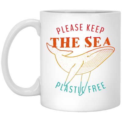 Please Keep the Sea Plastic Free Whale, Retro Whale