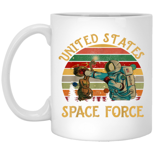 United States Space Force, Retro Space White Mug